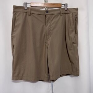Member's Mark Benton Performance Shorts Mens 38 Khaki Tan Stretch Golf Hiking